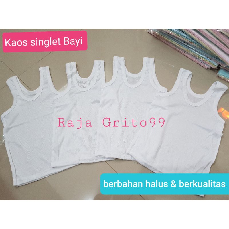 Singlet bayi Kaos Dalam Vivi Uk Large / Kaos dalam anak singlet bayi warna putih polos Size L grosir