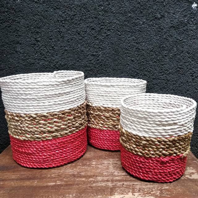 Cover Pot isi 3 / Mini Basket Multifungsi