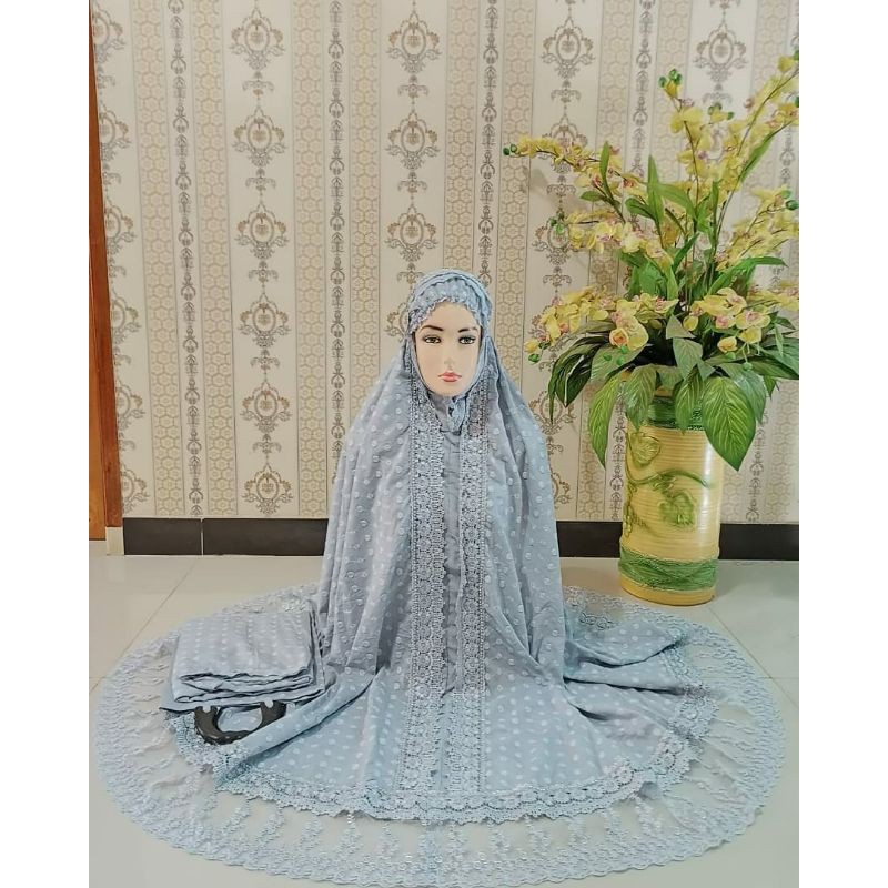 MUKENA KATUN PARIS BENTOL PRADA BINTIK RENDA TILE