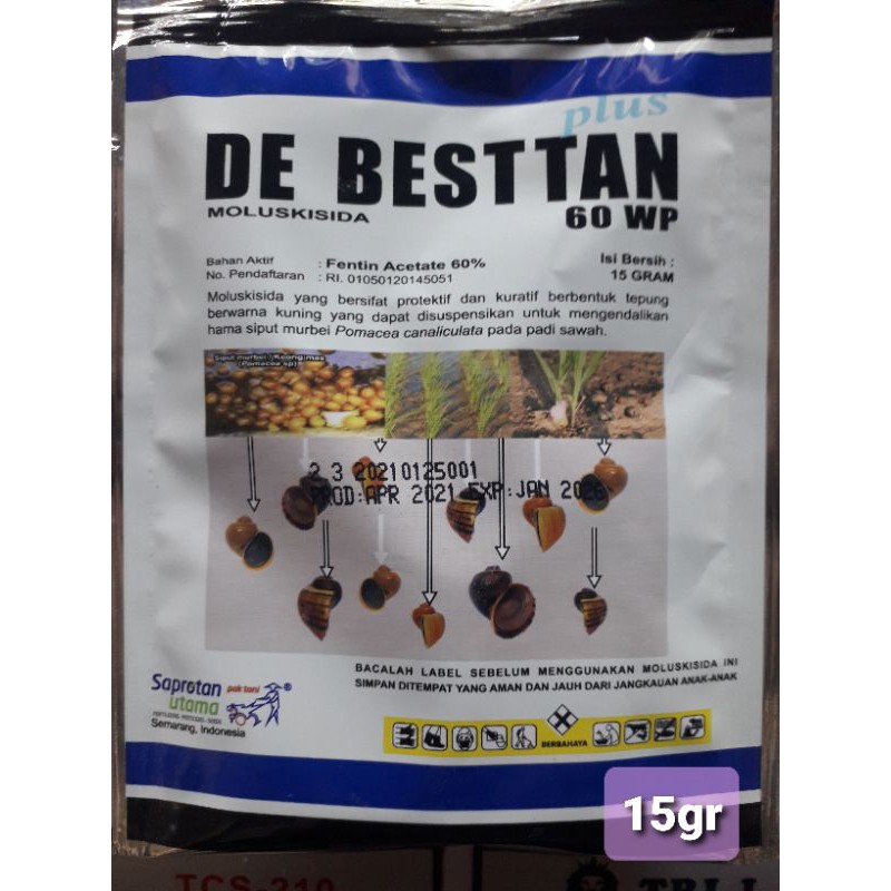 Keong Racun Obat Keong DE BESTTAN DEBESTAN 60 WP Debesttan Racun siput 15gr