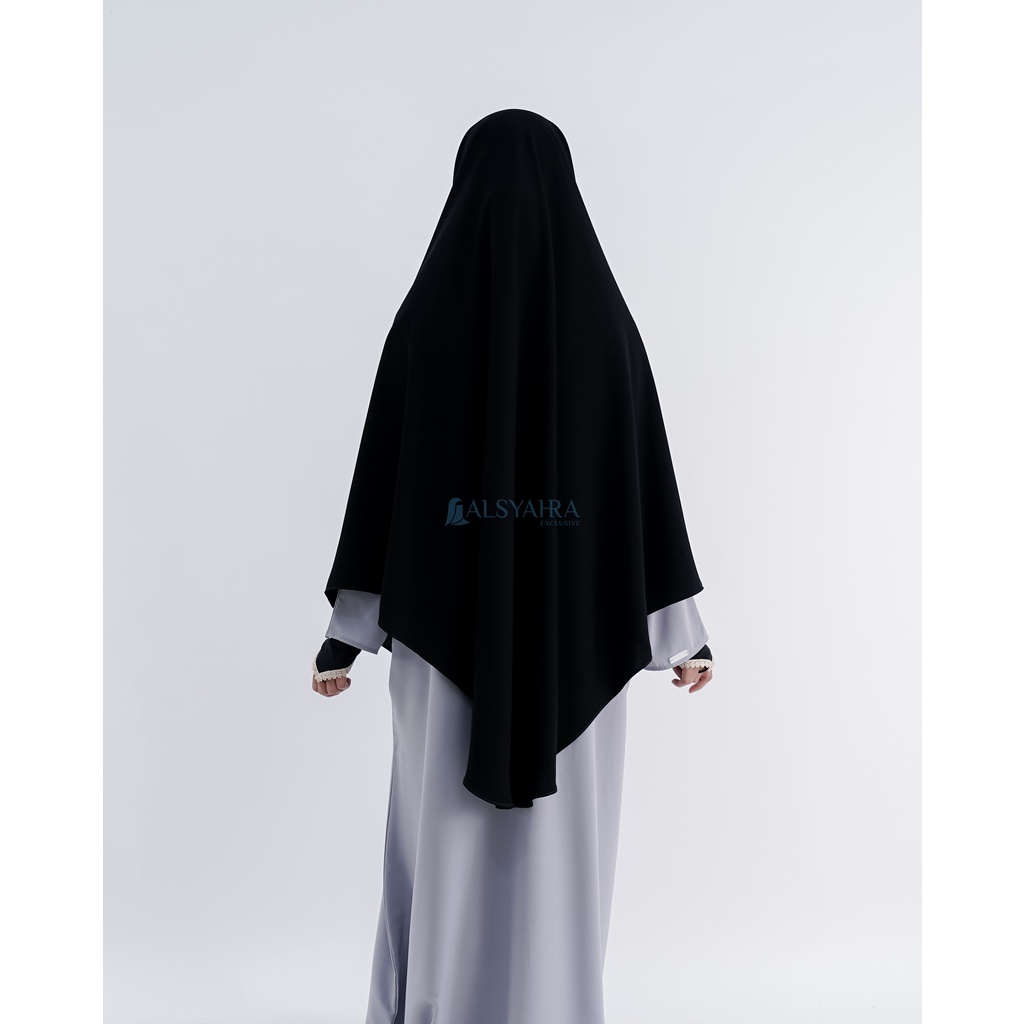 Set Khimar Instan Aisyah Jetblack Alsyahra Exclusive Free Cadar Tali-5