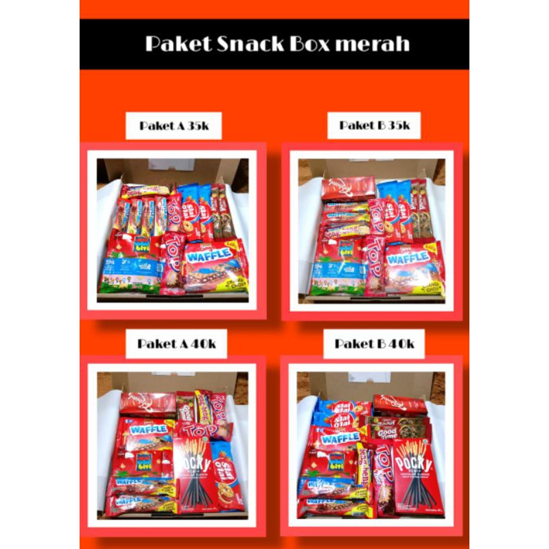 SNACKBOX MURAH/ KADO ULANGTAHUN / KADO WISUDA / KADO ANNIVERSARY /KADO NATAL PAKET MERAH