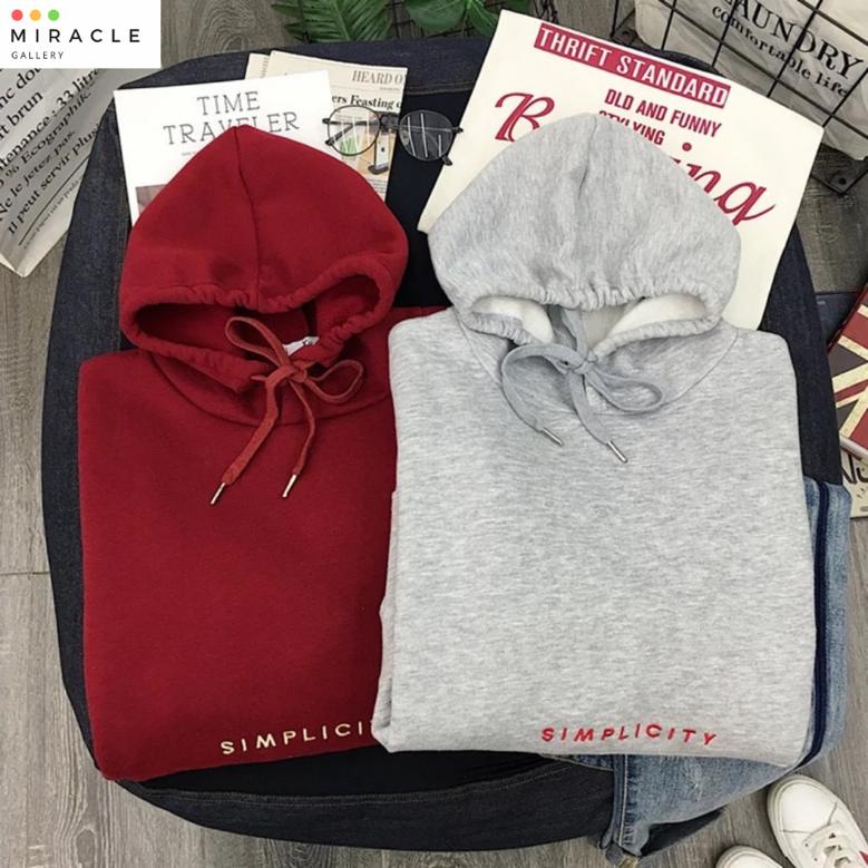 Sweater Hoodie Couple / Jaket pasangan SIMPLICITY COUPLE Bahan Fleece Premium