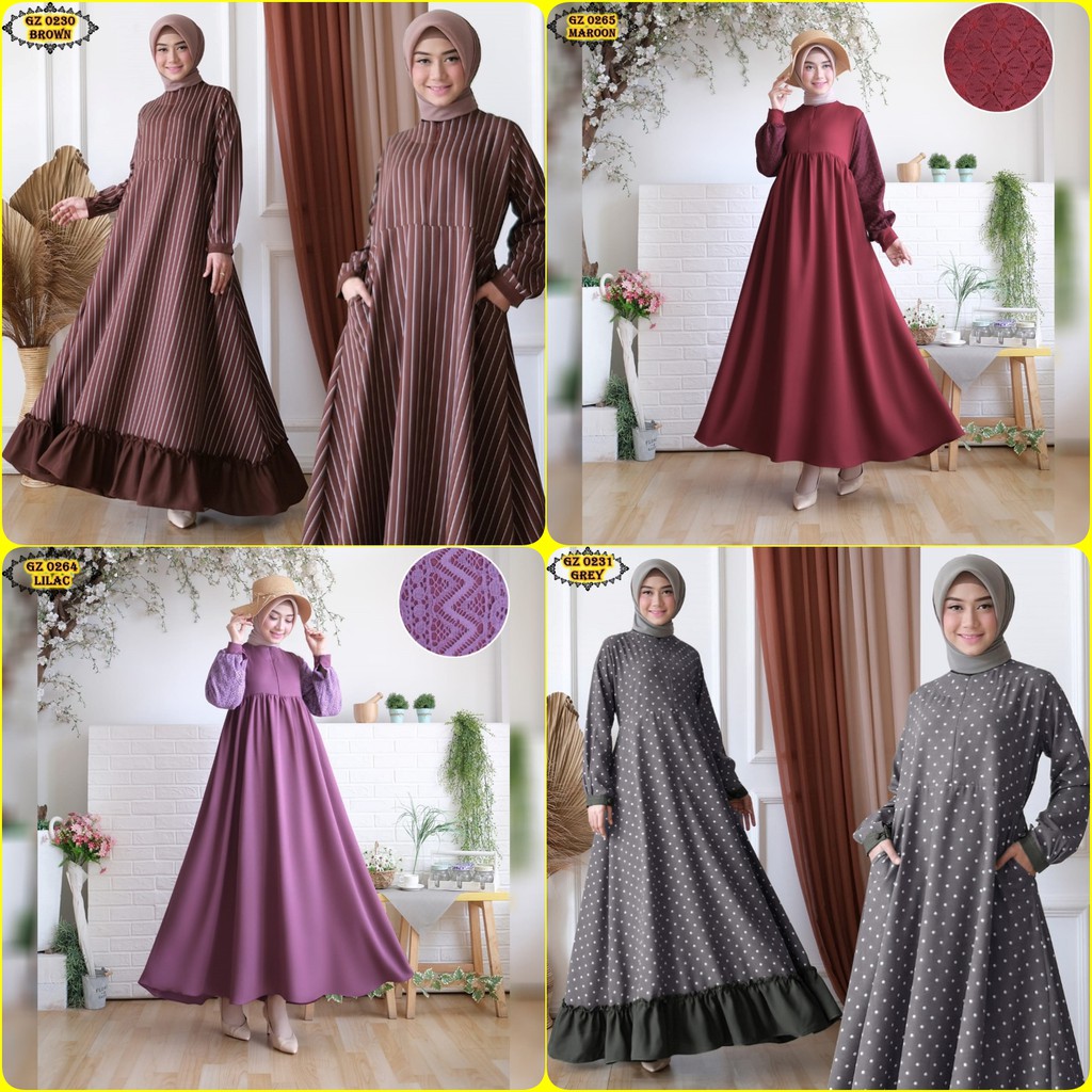 Jual Gamis Kombinasi/ Gamis Salur/ Gamis Polkadot/ Gamis Remaja/ Gamis