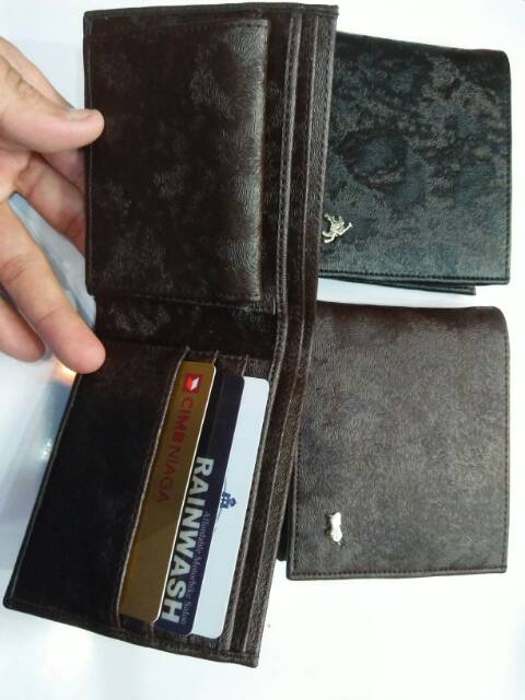 Dompet pendek lipat cowok kulit sintetis tebal