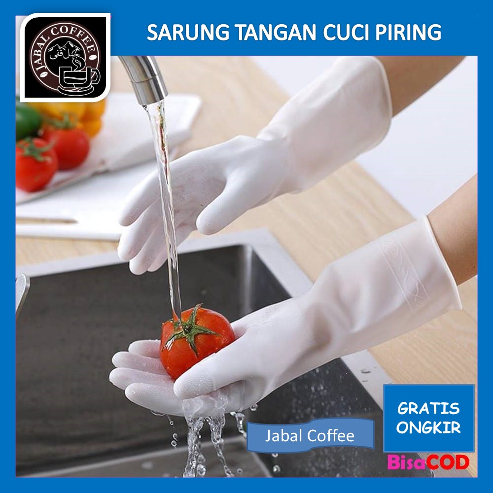 Sarung Tangan Karet Anti Air / Sarung Tangan Cuci Piring / Rubber Glove / Sarung Panjang Cleaning Service latex Waterproof