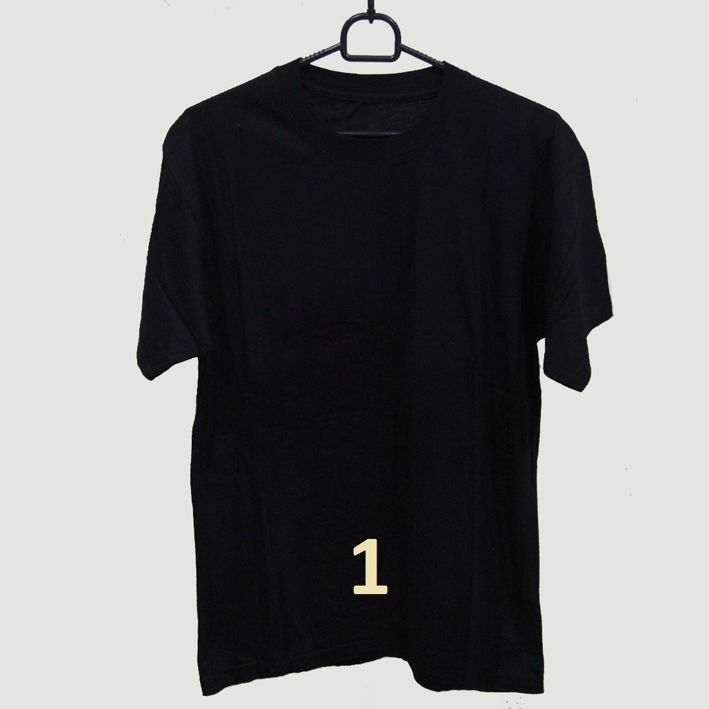 Lapakav Kaos Oblong Polos Cotton  Combed  20S  Hitam Shopee 