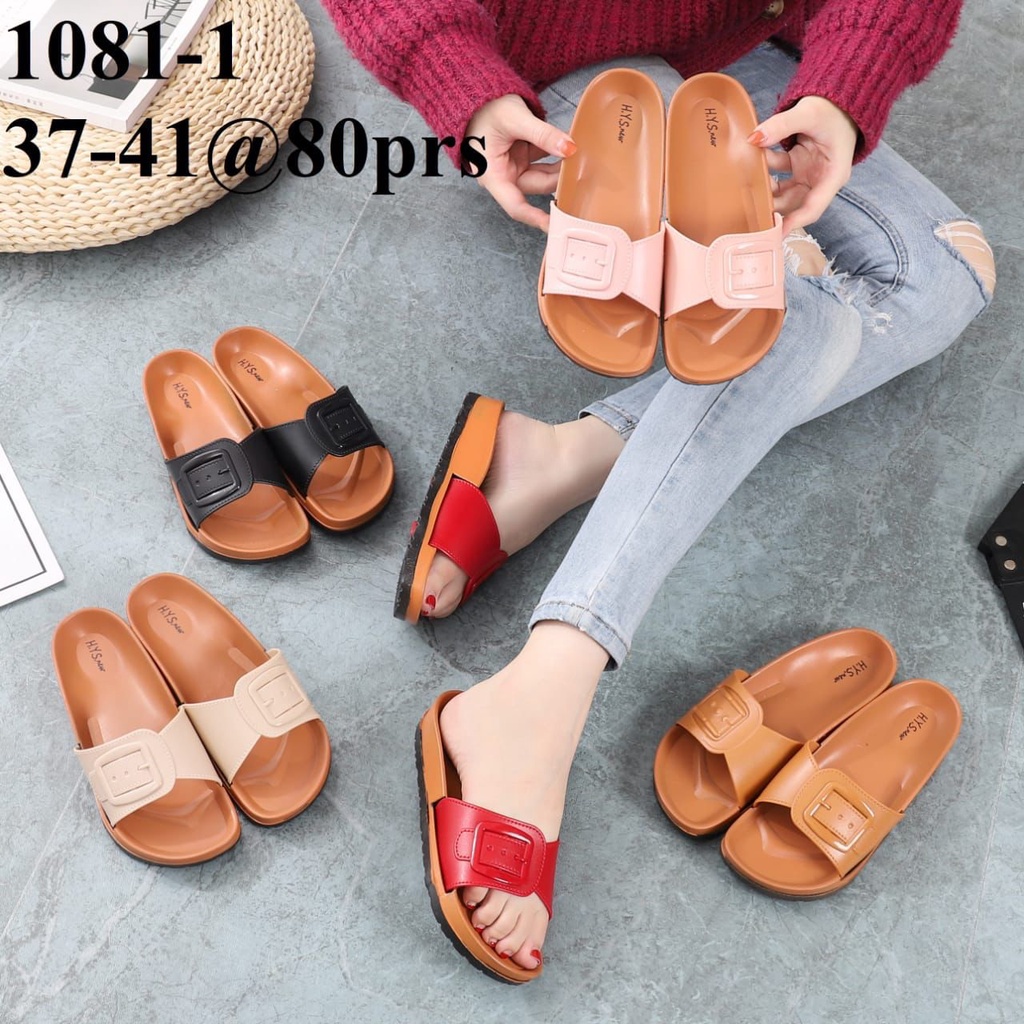 Sendal Datar Cewek 1081 1 Sandal Karet Import SDLFW