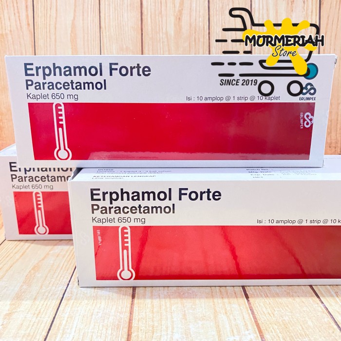 ERPHAMOL FORTE 650 mg BOX Paracetamol-Obat Demam,Pusing & Nyeri