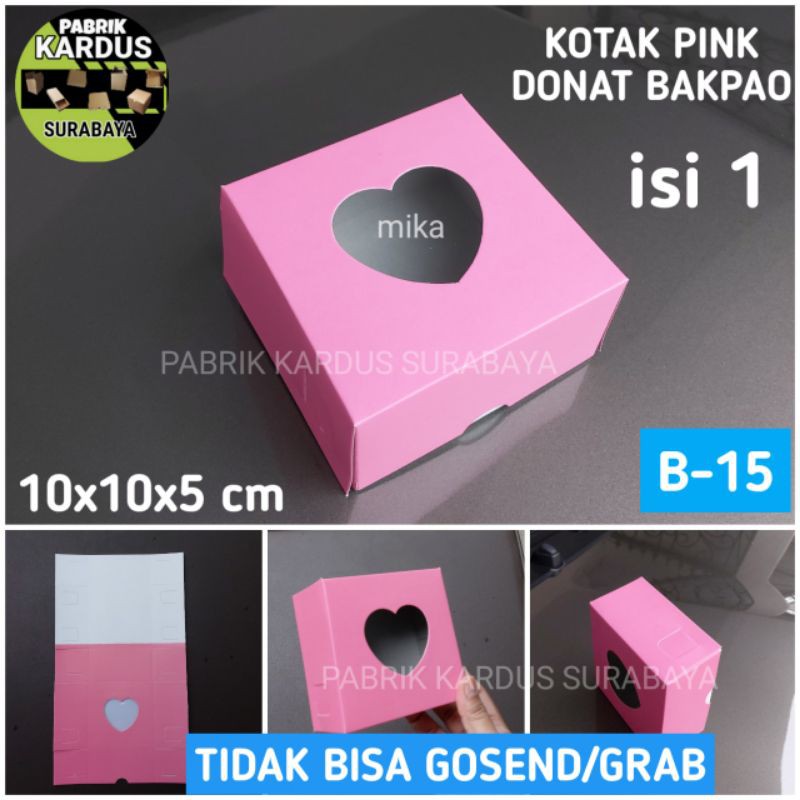 

ISI 50 KARDUS DONAT ISI 1 PINK KOTAK DUS BROWNIES DOS KUE ROTI BOX MAKANAN