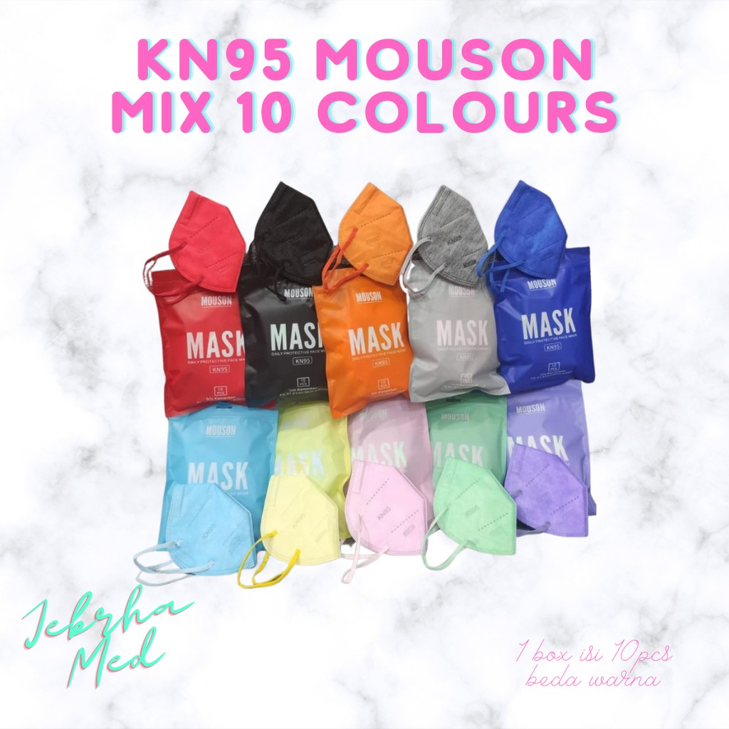 Masker KN95 Mouson embos 10 warna warni