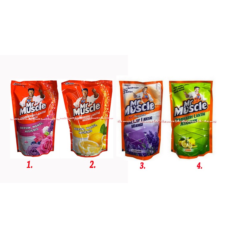 Mr. Muscle Cairan Pembersih Lantai Pouch 750ml Mr Muscle Maskel Wangi Lemon Lavender