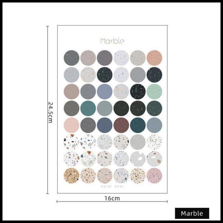 

Colorful Dots Stickers Stiker Sheet Bulat Bujo Aesthetic Wall Deco - Marble