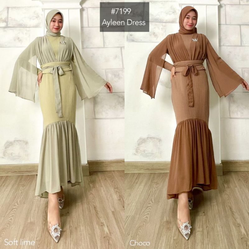 READY STOCK AYLEEN DRESS/VERANI DRESS WARNA BARU  REAL PICT