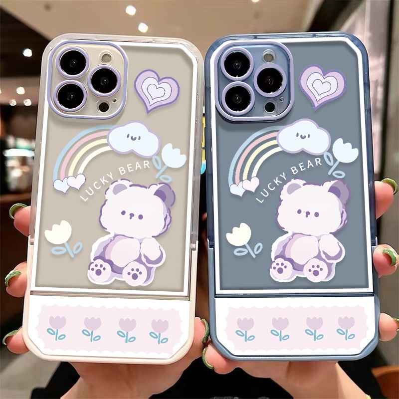 Soft Case Pelindung Transparan Motif Beruang Tahan Banting Untuk IPhone 13 Pro MAX 11 12 Pro 6 6s XS MAX XR 7 8 Plus SE 2020