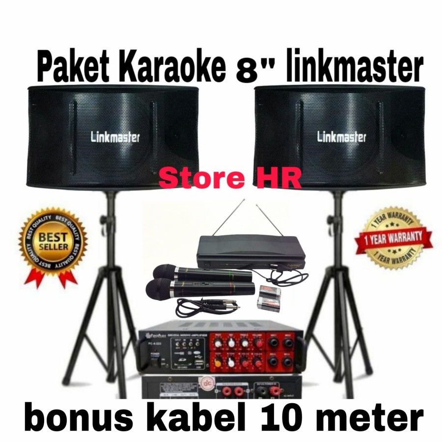 Jual Paket Karaoke Linkmaster Sound Inch Ampli Bluetooth Mic Wireless