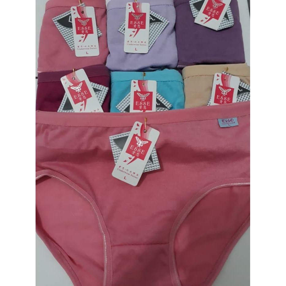 (1 LUSIN / 12 PCS) CELANA DALAM WANITA / UNDIES / CD SEMPAK WANITA CEWEK MEREK MERK ESSE