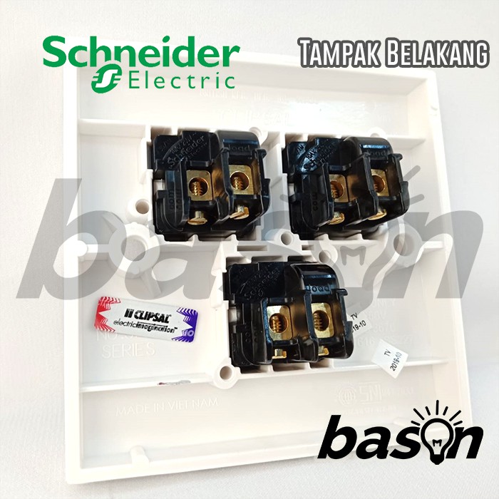 SCHNEIDER Classic 3 Gang 1 Way Switch - Clipsal - Saklar 3 Tombol