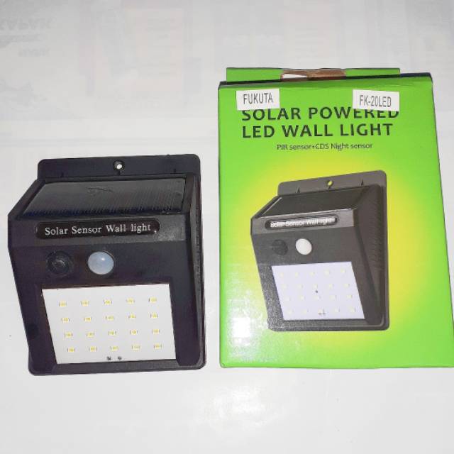Lampu dinding/Taman 20 LED + solar cell