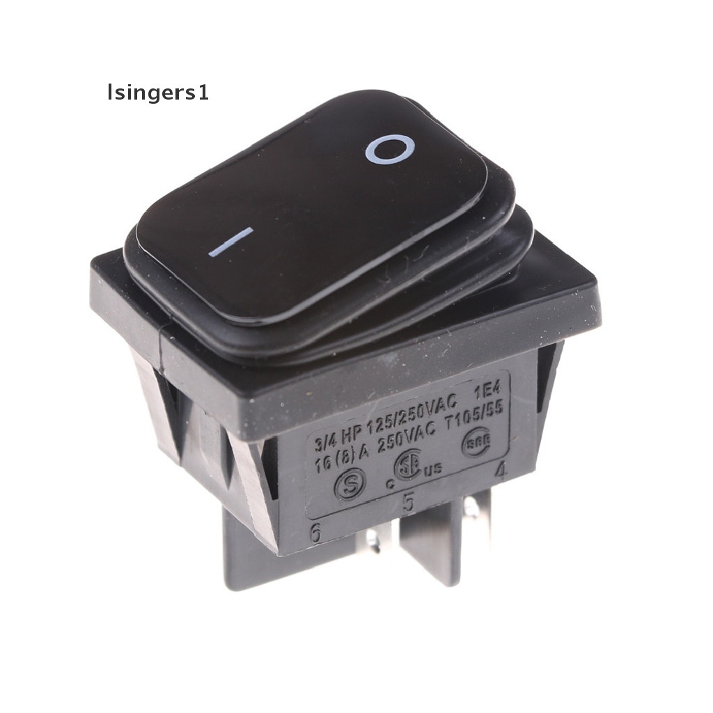 (lsingers1) Saklar Rocker Switch DPST 4-pin 2 Posisi 16A 250V Anti Air Warna Hitam T85