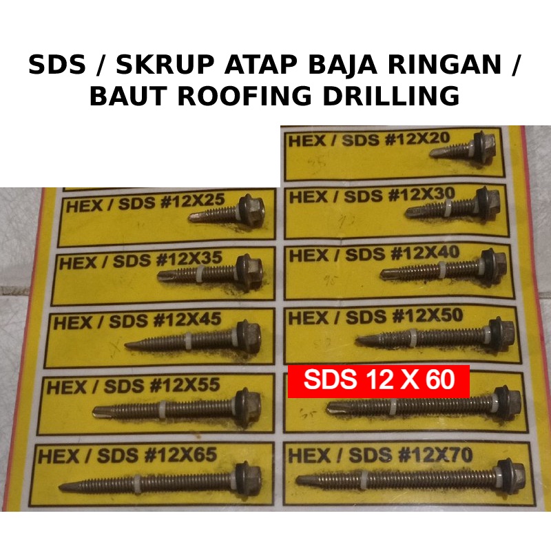 Skrup SDS Drilling 12 x 60 (1 pack @ 100 pcs)