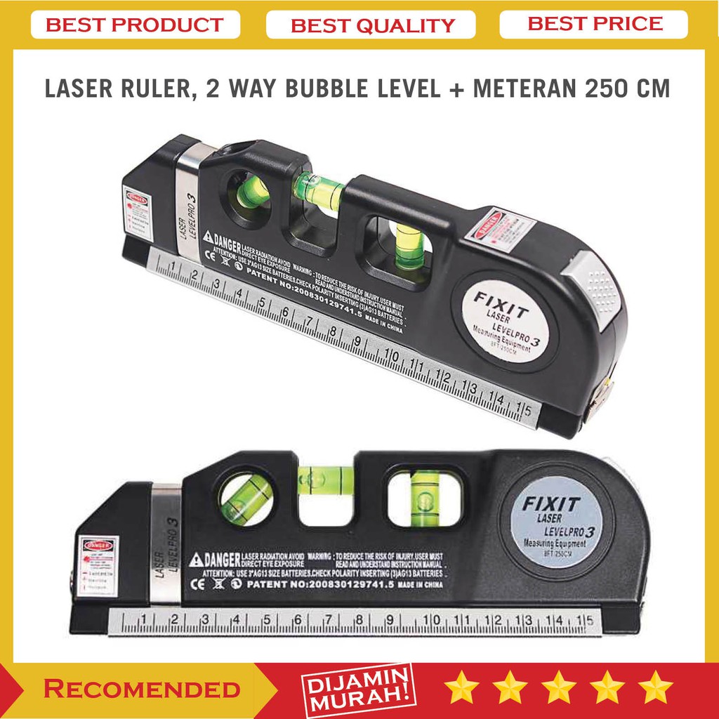 

Penggaris Laser Horizontal 250CM + Waterpass Termurah