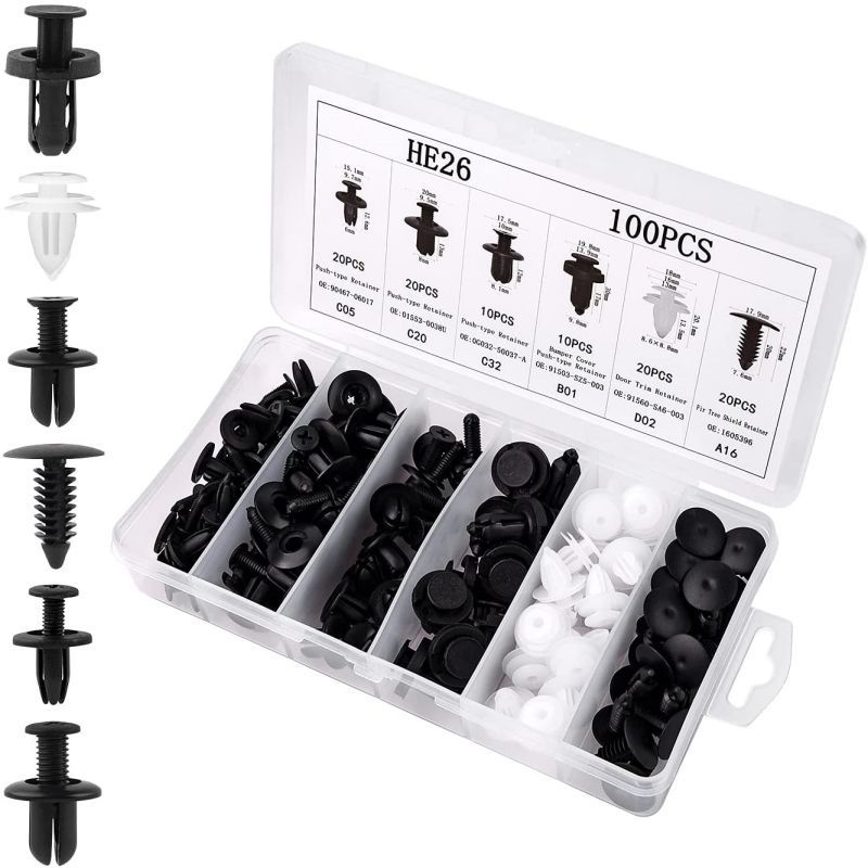 100PCS Clip Trim Kit Mobil/Baut Rivet Mobil Universal/Car Retainer Clips Kit Auto Fastener Rivet Clips