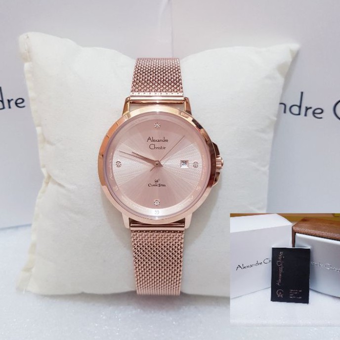 ALEXANDRE CHRISTIE WANITA AC 2865 FULL ROSEGOLD JAM TANGAN ALEXANDRE CHRISTIE AC 2865 ORIGINAL