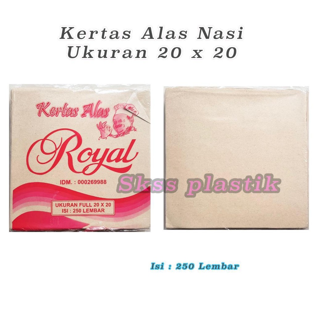 

Kertas Bungkus Alas Nasi 20 X 20 @250Lembar