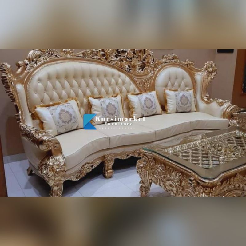 SOFA TAMU JATI MEWAH KURSI SOFA BELAGIO ROYAL CLASSIC LUXURY SOFA RUANG TAMU UKIR FURNITURE ASLI JEP