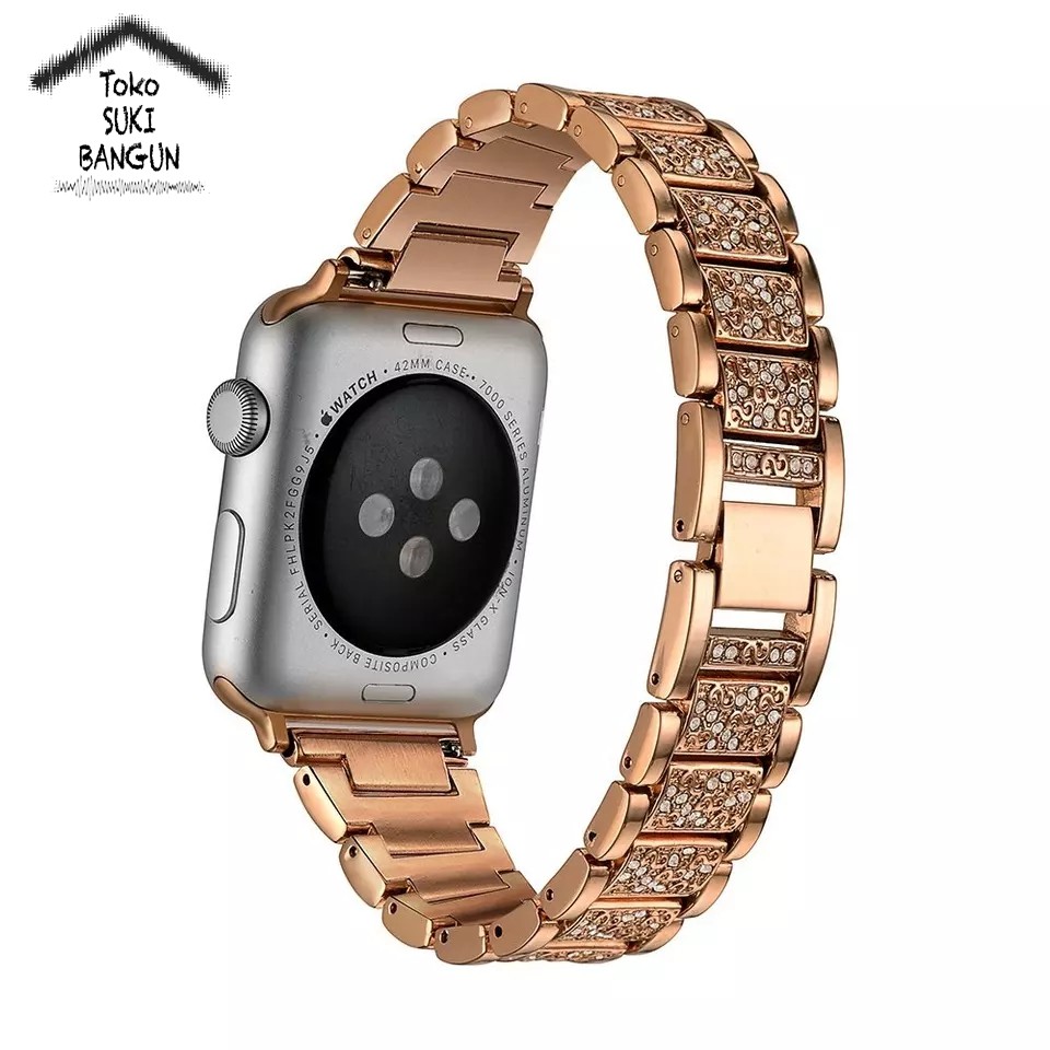 Strap Apple Watch Series Ultra 8 7 6 5 4 3 2 1 49mm 45mm 44mm 42mm TALI JAM Crystal ROMAN Steel Band AWSC-002