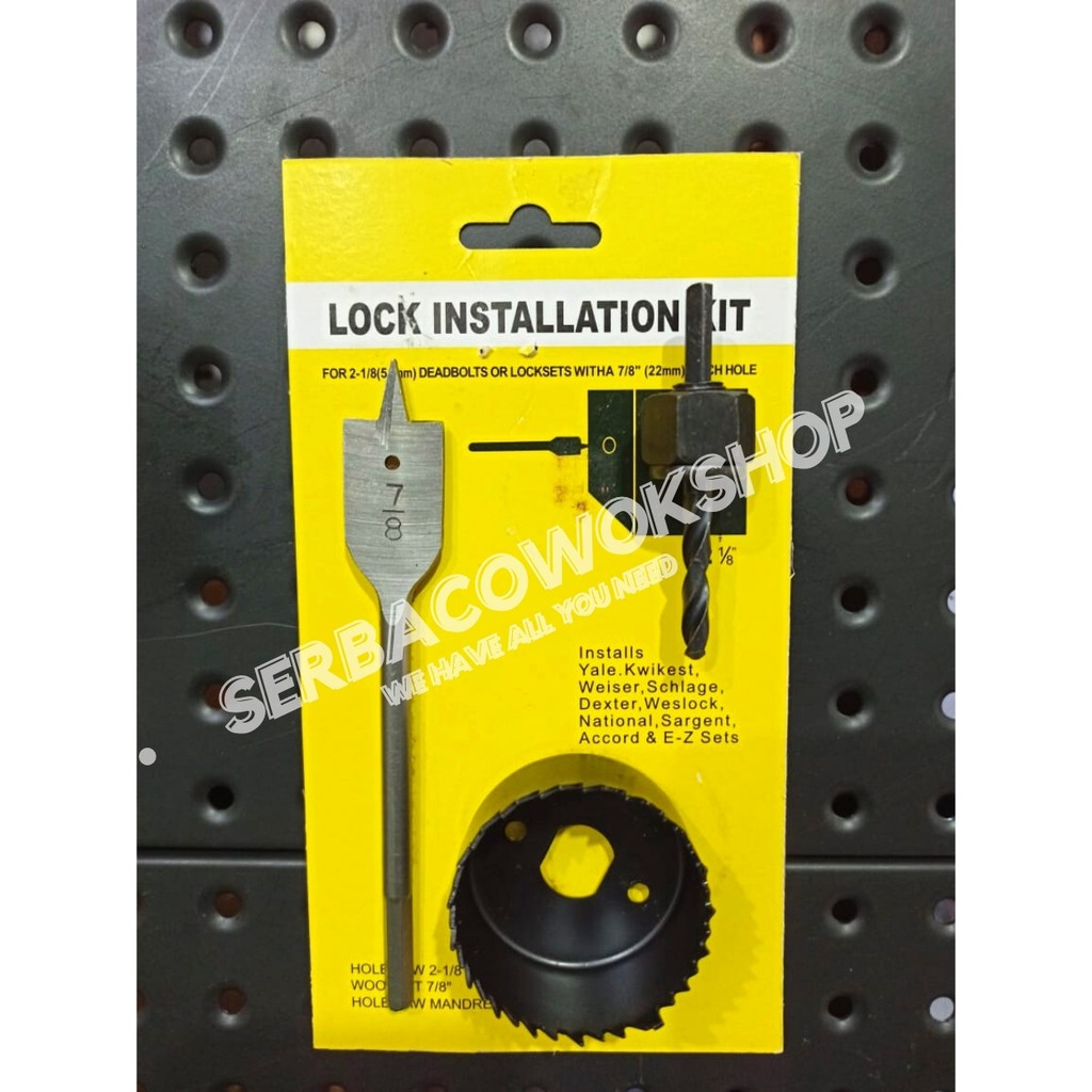 Mata Bor Pintu Lock Installation Kit Pelubang Handle Pintu 3 Pcs Termurah Berkualitas