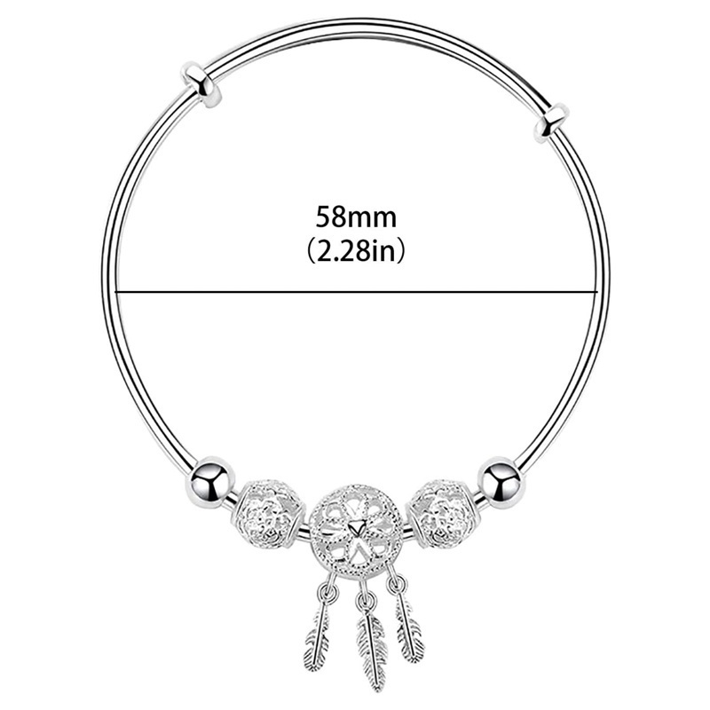 Fancyqube Gelang Rumbai Desain Dream Catcher Bahan S925 Silver