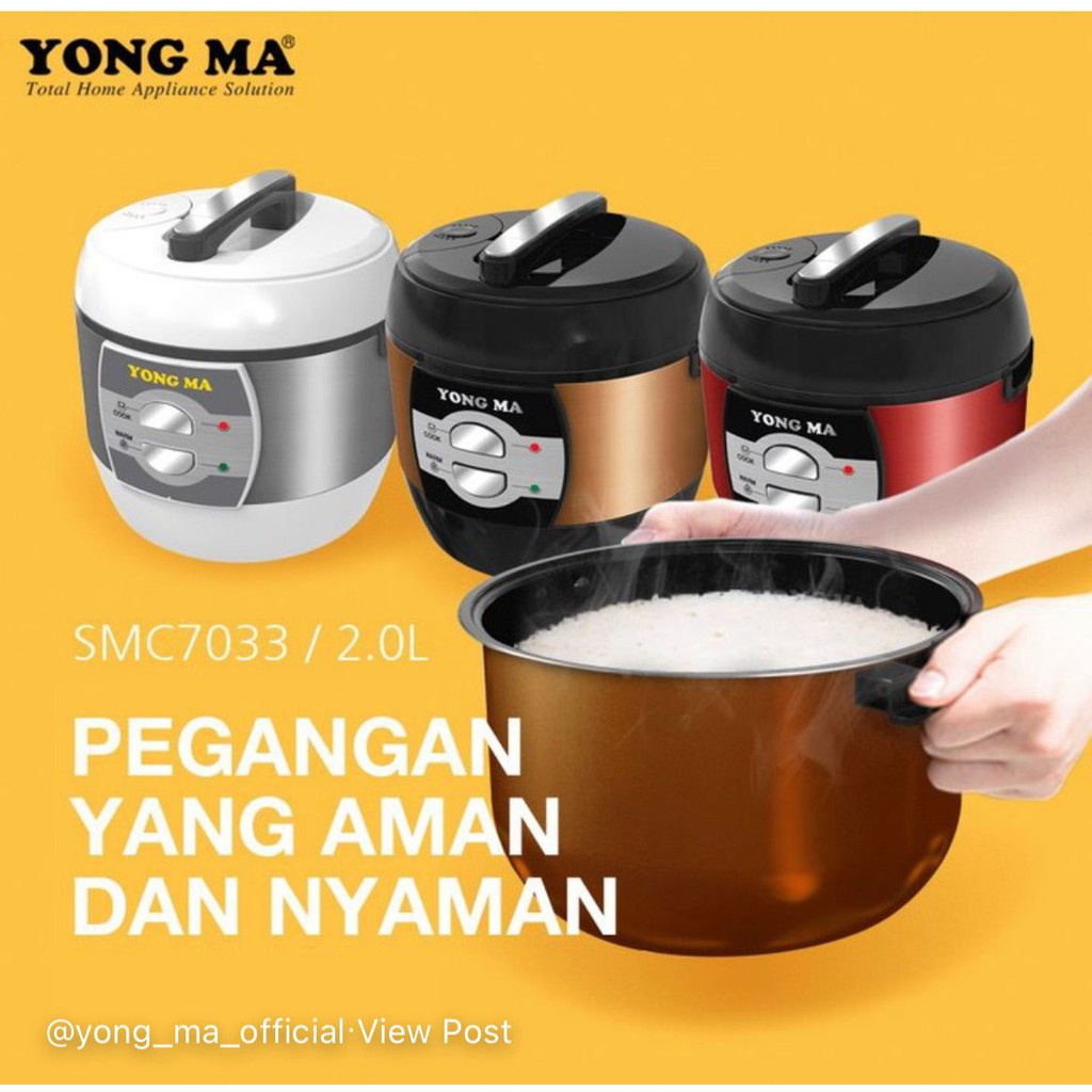 Yong Ma SMC 7033 YMC 703 | Rice Cooker 2 Liter Penanak Nasi Magic Com Magikom Magiccom Mejikom Megic Kom | Yongma SMC-7033 YMC-703 Garansi Resmi