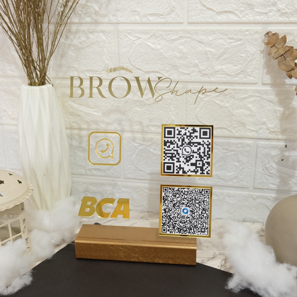 Papan Barcode Scan QR Custom Akrilik QRIS Aesthetic by Lasercreative