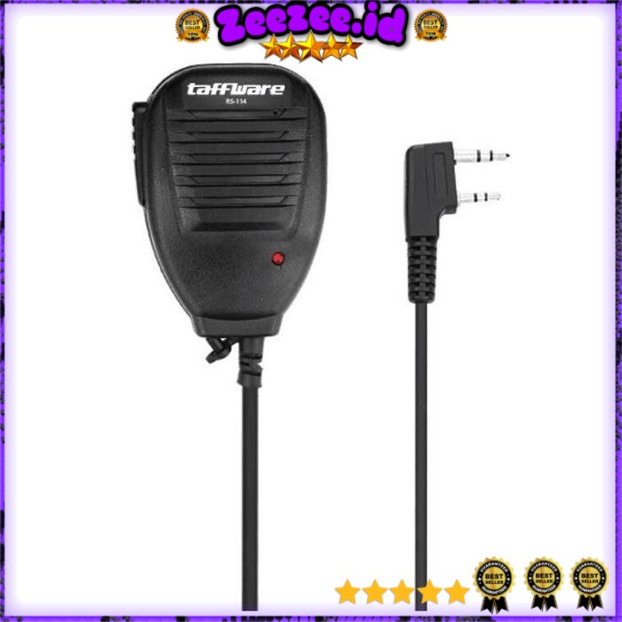 Speaker Microphone PTT for Walkie Talkie Taffware - Hitam - RS-114 -