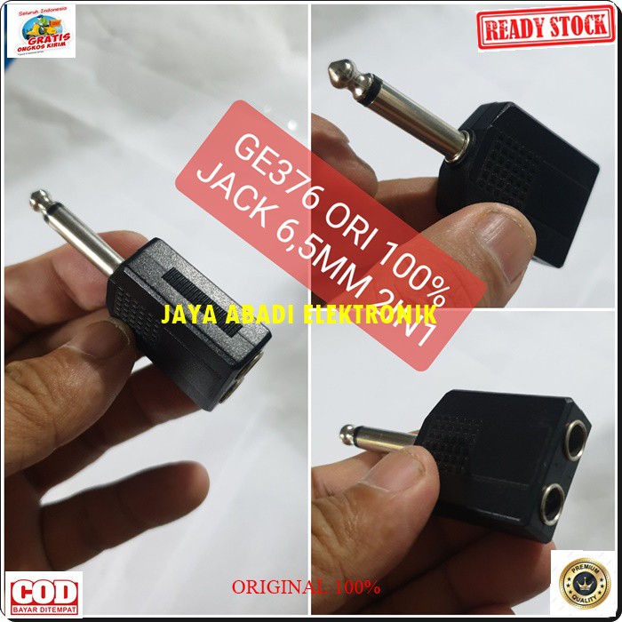 G376 JACK 6.5 MM 6.5 CANON MIXER AUDIO SPLITER KONKTOR AUX MIK CONEKTOR ACC HANDPHONE JEK LAPTOP KOMPUTER SMULE MULTI ORIGINAL CEWE COWOADAPTOR SAMBUNGAN SOUND EXTENSIOAN PENYAMBUNG SUARA HEADSET CONVERTER MLE CANON DVD AMPLI STEREO MALE FEMALE