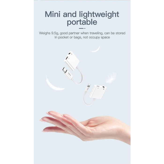 TOTU iPhone Audio Converter Lightning 3.5mm AUX Splitter OPEN MIC PUBG