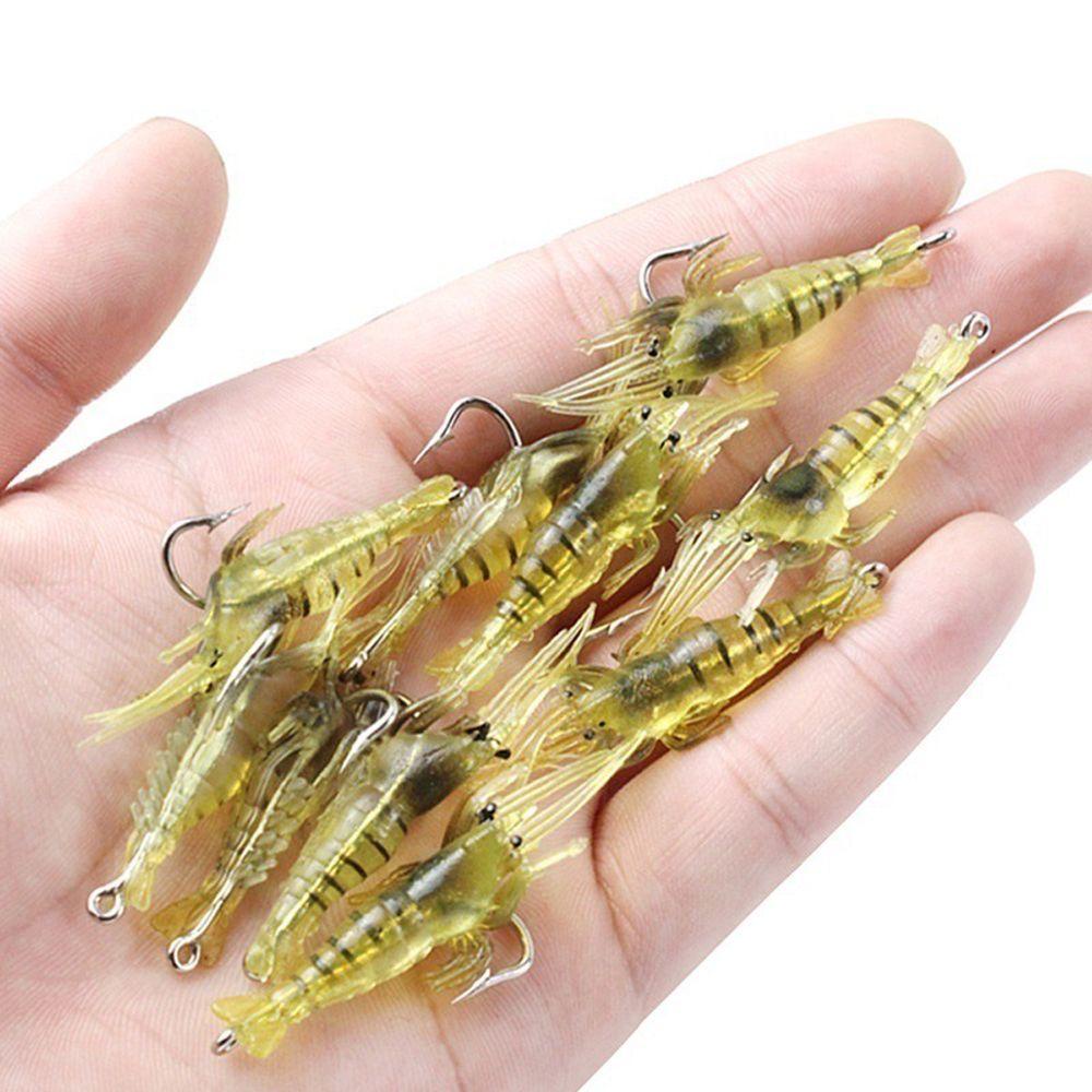 Agustinina Luminous Shrimp Fish Lure Carp Wobbler Fishing Tackle Dengan Kait Simulasi Udang