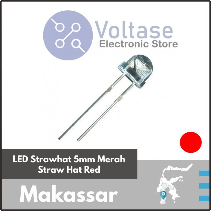 LED Strawhat 5mm Merah Straw Hat Red