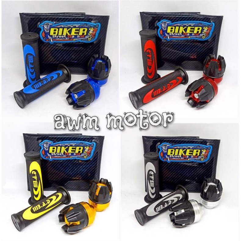 Kulit Jok Karbon hitam + Jalu As Roda Depan + Handgrip Karbon bad Nike - universal