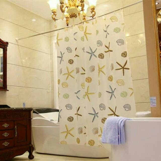 Tirai Shower Curtain Anti Air Gorden / Gordyn Kamar Mandi Karakter Korden Motif Import