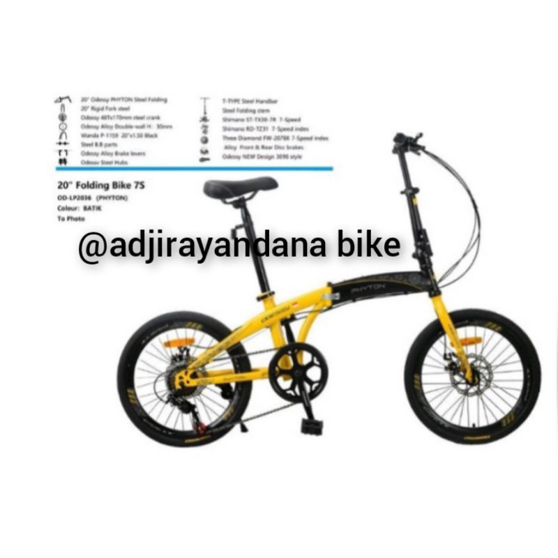 Sepeda Lipat ODESSY PHYTON 16 dan 20 Inch Shimano Murah  SNI