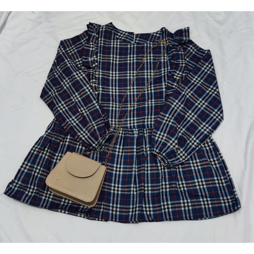 JB CIRELEA BLOUSE - BLOUSE MUTHIA / BLOUSE CIRELEA (LD 96 PJ 60)-Kotak Navy Merah