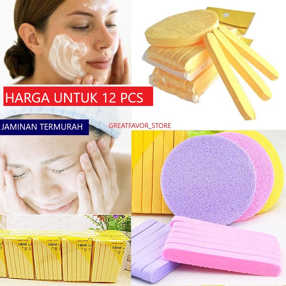 spons wajah spons facial isi 12 pcs, jaminan termurah