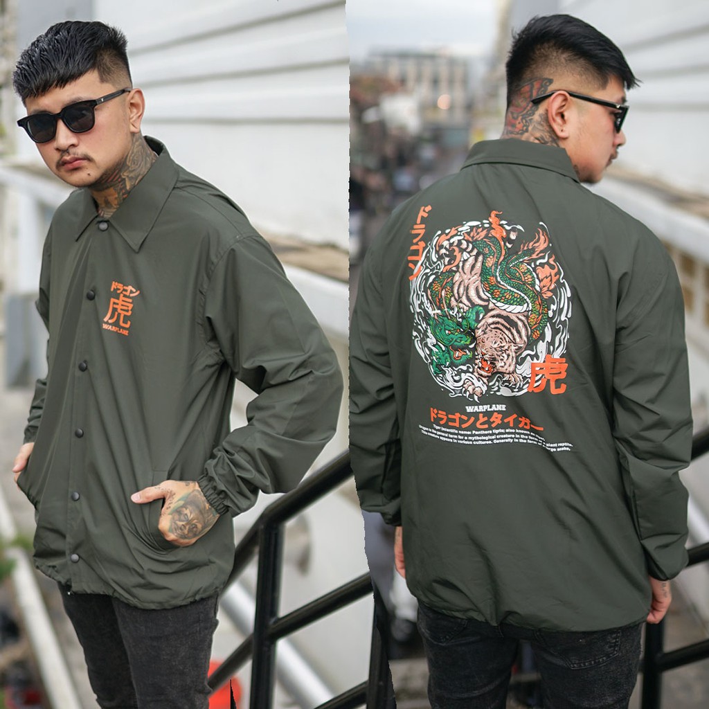 Warplane Coach Jacket Olive tiger /Wrpln Kaket Coach Pria