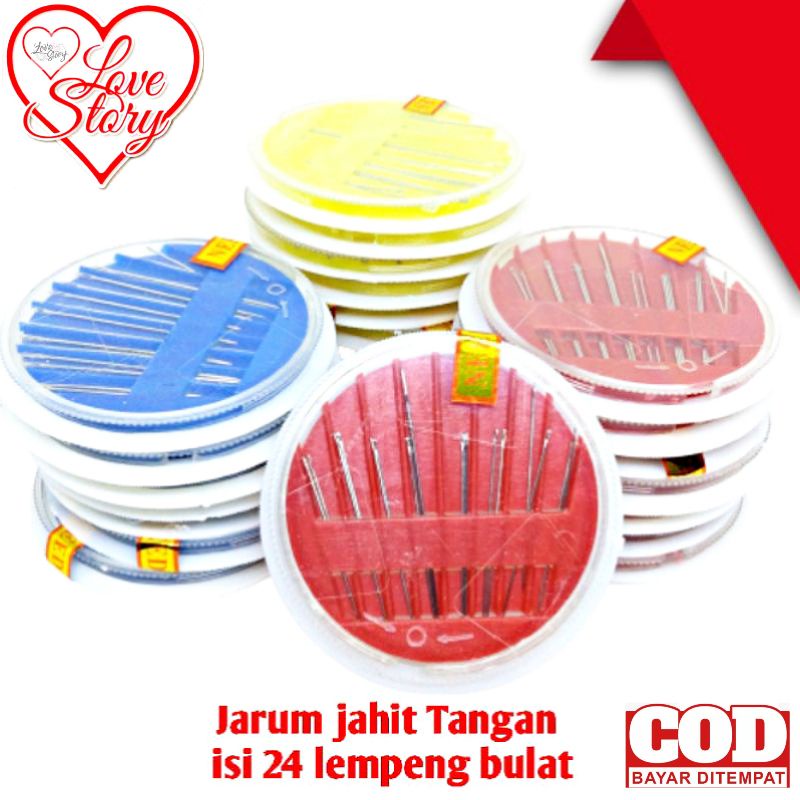 LOVE STORY JARUM JAHIT TANGAN SET WADAH BUNDAR MURAH JARUM JAHIT TANGAN SET MURAH
