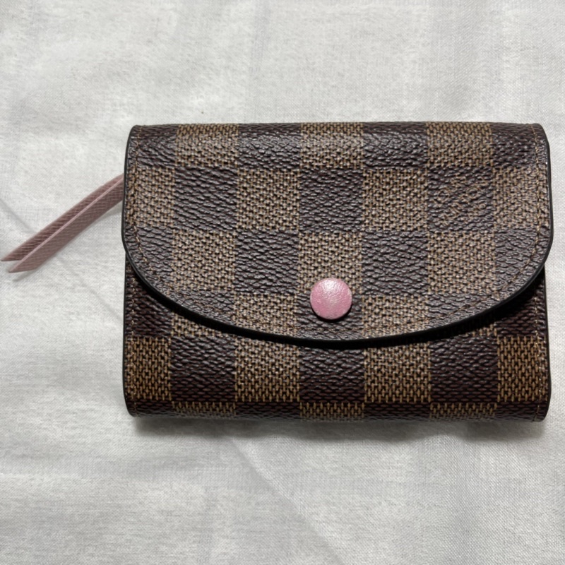[preloved] LV Authentic Original Small Wallet Dompet Mini Lipat Kartu Card Purse Monogram Pink Brown