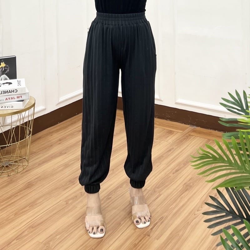 Celana Knit Pants Kulot Jogger Panjang Premium Korean