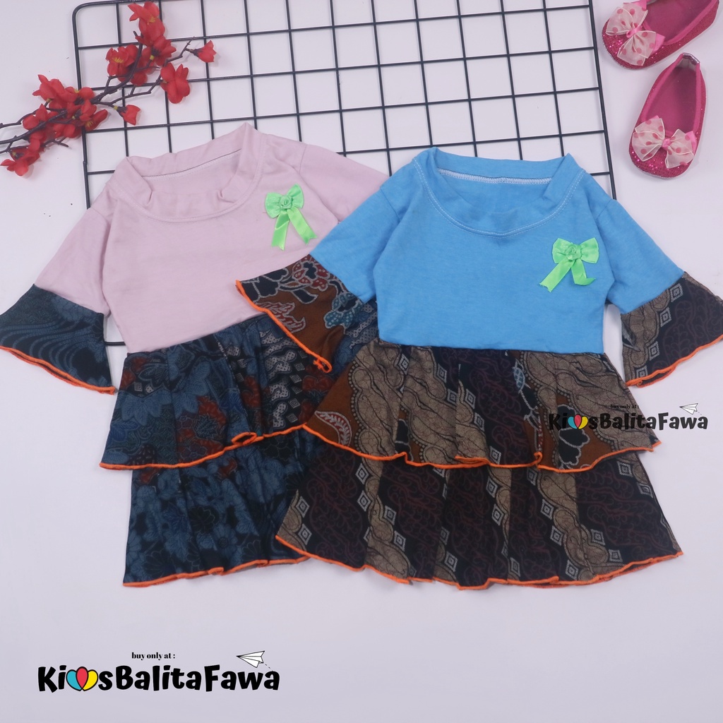 Dress Syifa uk Bayi - 2 Tahun / Dres Lengan Panjang Murah Baju Baby Perempuan Gaun Pesta Grosir